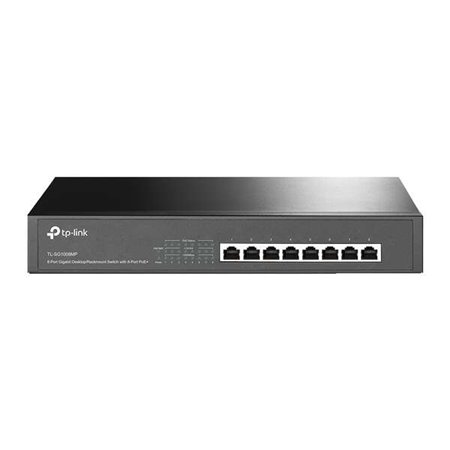 Switch de mesa TP-Link - 8 portas Gigabit com PoE+ - montagem em rack