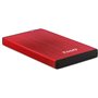 Gabinete HDD/SDD externo Tooq 2,5" até 9,5 mm SATA USB 3.0 - vermelho