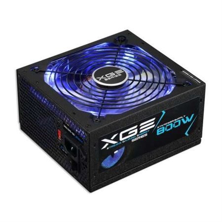 Fonte de alimentação para jogos Tooq XGE II 800W ATX 2.3 12V - PFC ativo - Certificação 80 Plus Bronze - Ventilador silencioso d