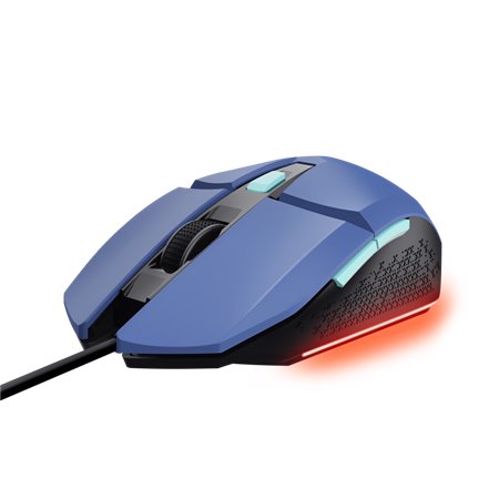 Mouse para jogos iluminado Trust Felox - Velocidade ajustável de até 6400 DPI - 3 configurações de LED multicolorido - 6 botões 