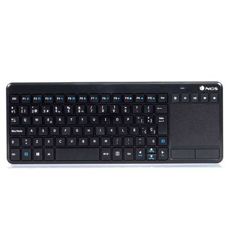 Teclado Multimídia Sem Fio NGS TV Warrior com Touchpad 2,4 GHz - Preto