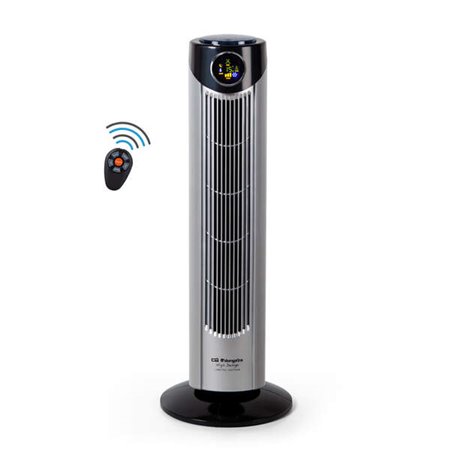 Ventilador de torre iônica Orbegozo TWM 1010 - Potente fluxo de ar - Display digital - Controle remoto - Ideal para combater o c