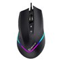 Mouse para jogos Unykach Nova M244 USB com iluminação RGB 6400dpi - 5 botões - uso para destros - cabo de 1,50 m - cor preta