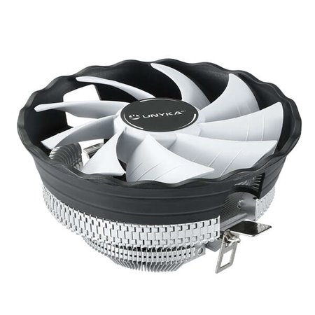 Dissipador de calor de CPU compacto branco Unykach Jotun DF 120 de 120 mm - velocidade máx. 1600rpm - Cor Branco/Preto