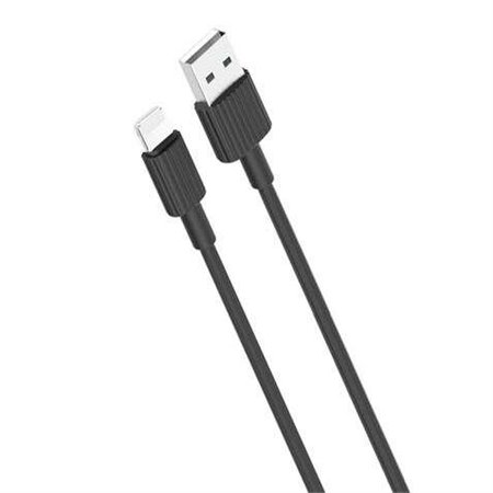 Cabo USB de silicone XO NB156 - Lightning - 2,4A - 1m - Cor Preto