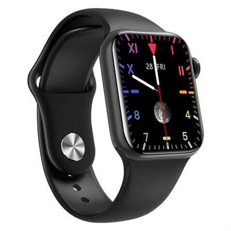 Smartwatch XO W7 Pro Tela HD de 1,8" - Bateria 200mAh - Carregamento sem fio - Pulseira de silicone - IP67 - Cor preta