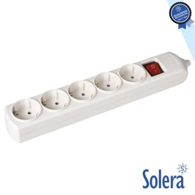 Tomada Elétrica C/ 5 Saídas Schuko Interruptor Solera