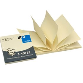 Bloco Notas Aderentes 075x075mm Amarelo Zig-Zag 100 Folhas