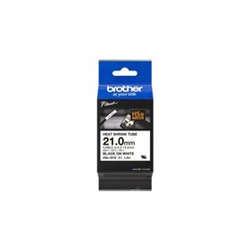 Brother HSe251E Fita termoencolhível original para etiquetas de cabos - Texto preto em fundo branco - Largura 21 mm x 1,5 metros