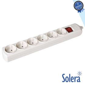 Tomada Elétrica C/ 6 Saídas Schuko Interruptor Solera