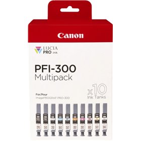 Canon PFI300 Pack de 10 Tinteiros originais - 4192C008