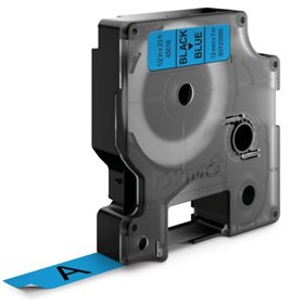 Etiquetas original Dymo D1 45016 para etiquetadora - Texto preto em fundo azul - Largura 12 mm x 7 metros - S0720560