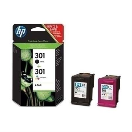 Tinteiros originais HP 301 preto + colorido, Pack de 2 - N9J72AE