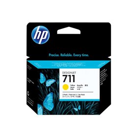 Tinteiros originais HP 711 amarelos, Pack de 3 - CZ136A