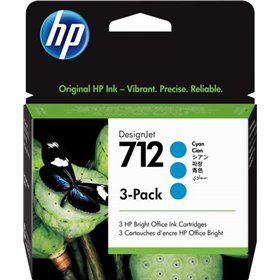 Tinteiros originais HP 712 Cyan, Pack de 3 - 3ED77A