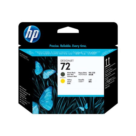 Cabeçote de impressão original HP 72 - Preto fosco e amarelo - C9384A