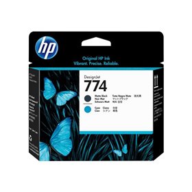 Cabeçote de impressão original HP 774 - Preto fosco, Ciano - P2W01A