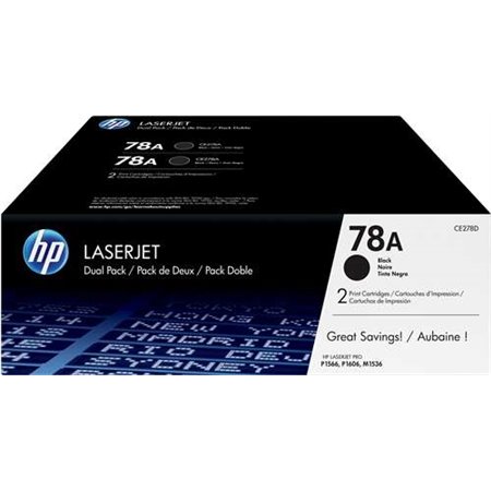 Toners originais HP CE278A pretos, Pack de 2 - 78A