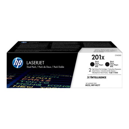 Toners originais HP CF400X pretos, Pack de 2 - 201X