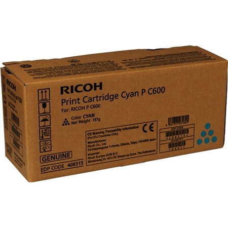 Toner original Ricoh PC600 ciano - 408315/P C600C