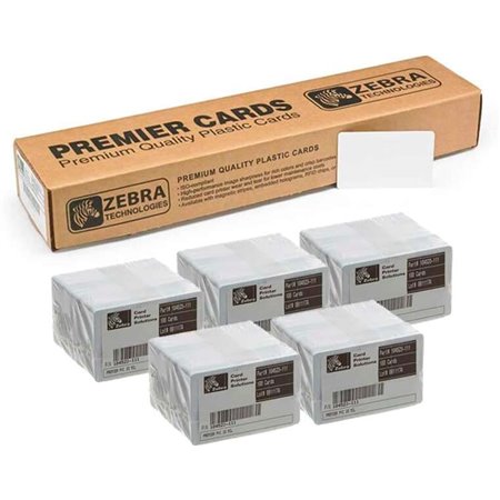 Pacote Zebra com 500 Cartões Originais em PVC Branco para Impressão - Formato CR-80 86x54mm - 104523-111