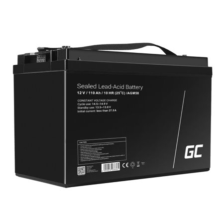 Bateria Chumbo Gel AGM 12V 110A GREEN CELL