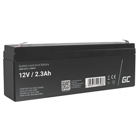 Bateria Chumbo Gel AGM 12V 2.3A GREEN CELL