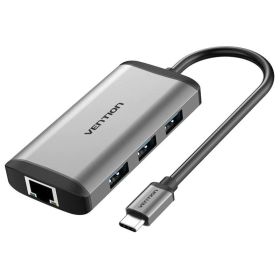 Docking USB-C Vention CNCHB/ 1xHDMI/ 3xUSB/ 1xUSB-C PD/ 1xRJ45/ Cinza