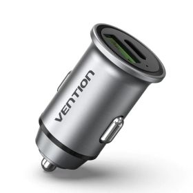 Carregador para Carro Vention FFBH0, 1xUSB-Tipo C, 1xUSB, 20W Carregador de Carro Vention FFBH0/ 1xUSB-Tipo C/ 1xUSB/ 20W