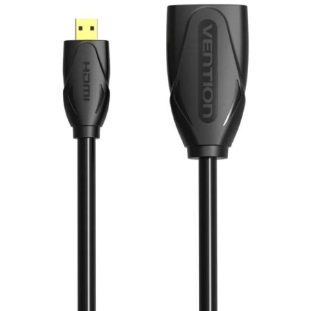 Extensão Micro HDMI 4K Vention v/ Micro HDMI Macho - HDMI Fêmea/ 1m/ Preto