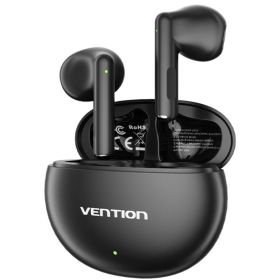 Auriculares Bluetooth Vention ELF 06 NBKB0 com caixa de carregamento/ Autonomia 6h/ Pretos