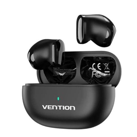 Auriculares Bluetooth Vention Tiny T12 NBLB0 com caixa de carregamento/ Autonomia 6h/ Pretos