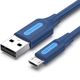 Cabo USB 2.0 Vention COLLF/ USB Macho - MicroUSB Macho/ Até 60W/ 480Mbps/ 1m/ Azul