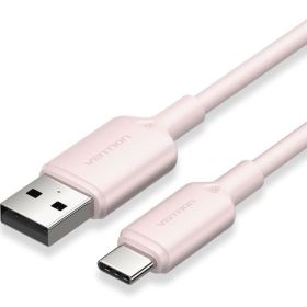 Cabo USB 2.0 USB-C Vention CTQPH/ USB-C Macho - USB Macho/ Até 60W/ 480Mbps/ 2m/ Rosa