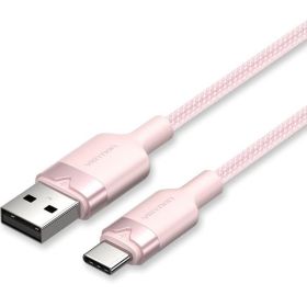 Cabo USB 2.0 USB-C Vention CTNPF/ USB-C Macho - USB Macho/ Até 60W/ 480Mbps/ 1m/ Rosa
