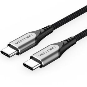Cabo USB 2.0 USB-C Vention TADHF/ USB-C Macho - USB-C Macho/ Até 60W/ 480Mbps/ 1m/ Cinza