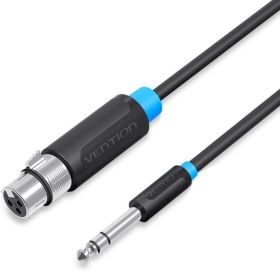 Cabo Stereo Vention BBEBF/ Jack 6.5 Macho - XLR Fêmea/ 1m/ Preto