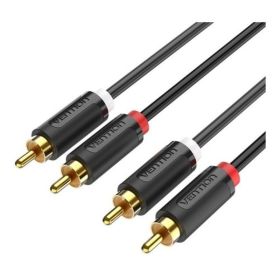 Cabo Stereo Vention BCMBH/ 2x RCA Macho - 2x RCA Macho/ 2m/ Preto