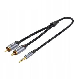 Cabo Stereo Vention BCNBJ/ Jack 3.5 Macho - 2x RCA Macho/ 5m/ Cinza