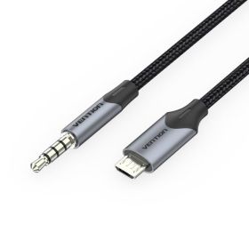 Cabo Audio Vention BDGBG/ MicroUSB Macho - Jack 3.5 Macho/ 1.5m/ Preto