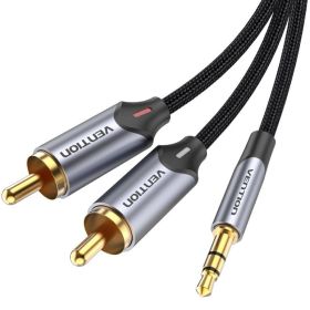 Cabo Audio Vention BCNBG/ 2x RCA Macho - Jack 3.5 Macho/ 1.5m/ Cinza