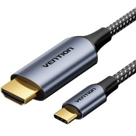 Cabo Conversor HDMI 2.0 4K Vention CRHHF/ USB-C Macho - HDMI Macho/ 1m/ Preto