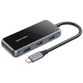 Hub USB-C Vention TFDHB/ 4xUSB/ 1xUSB-C PD/ Cinza