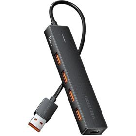 Hub USB 3.2 Vention CHOBB, 4xUSB, 1xUSB Tipo-C PD, 15cm, Preto Hub USB 3.2 Vention CHOBB/ 4xUSB/ 1xUSB-C PD/ 15cm/ Preto
