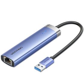 Hub USB 3.0 Vention TGFSB/ 3xUSB/ 1xRJ45/ 1xUSB-C PD