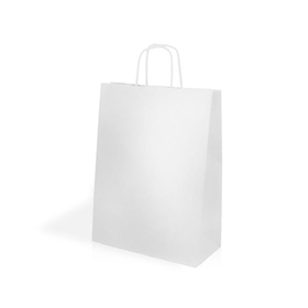 Saco Asa Retorcido 18x8x39 Branco (Pack 25un) Saco Asa Retorcido 18x8x39 Branco (Pack 25un)