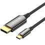 Cabo Conversor DisplayPortI 8K Vention CRFBH/ USB-C Macho - DisplayPort Macho/ 2m/ Preto