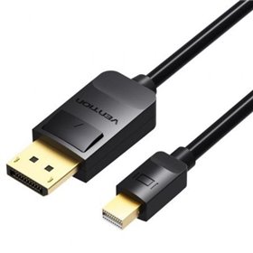 Cabo Conversor Vention HAABI/ Mini DisplayPort Macho - DisplayPort Macho/ 3m/ Preto