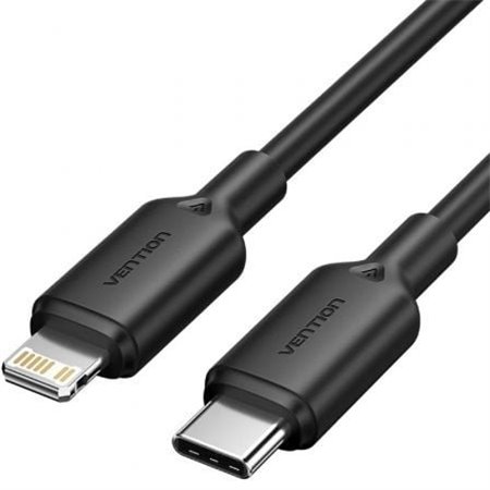 Cabo USB 2.0 USB-C Lightning Vention LAKBH/ USB-C Macho - Lightning Macho/ Até 27W/ 480Mbps/ 2m/ Preto