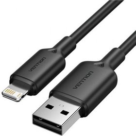 Cabo USB 2.0 Lightning Vention LAMBH/ USB Macho - Lightning Macho/ 480Mbps/ 2m/ Preto